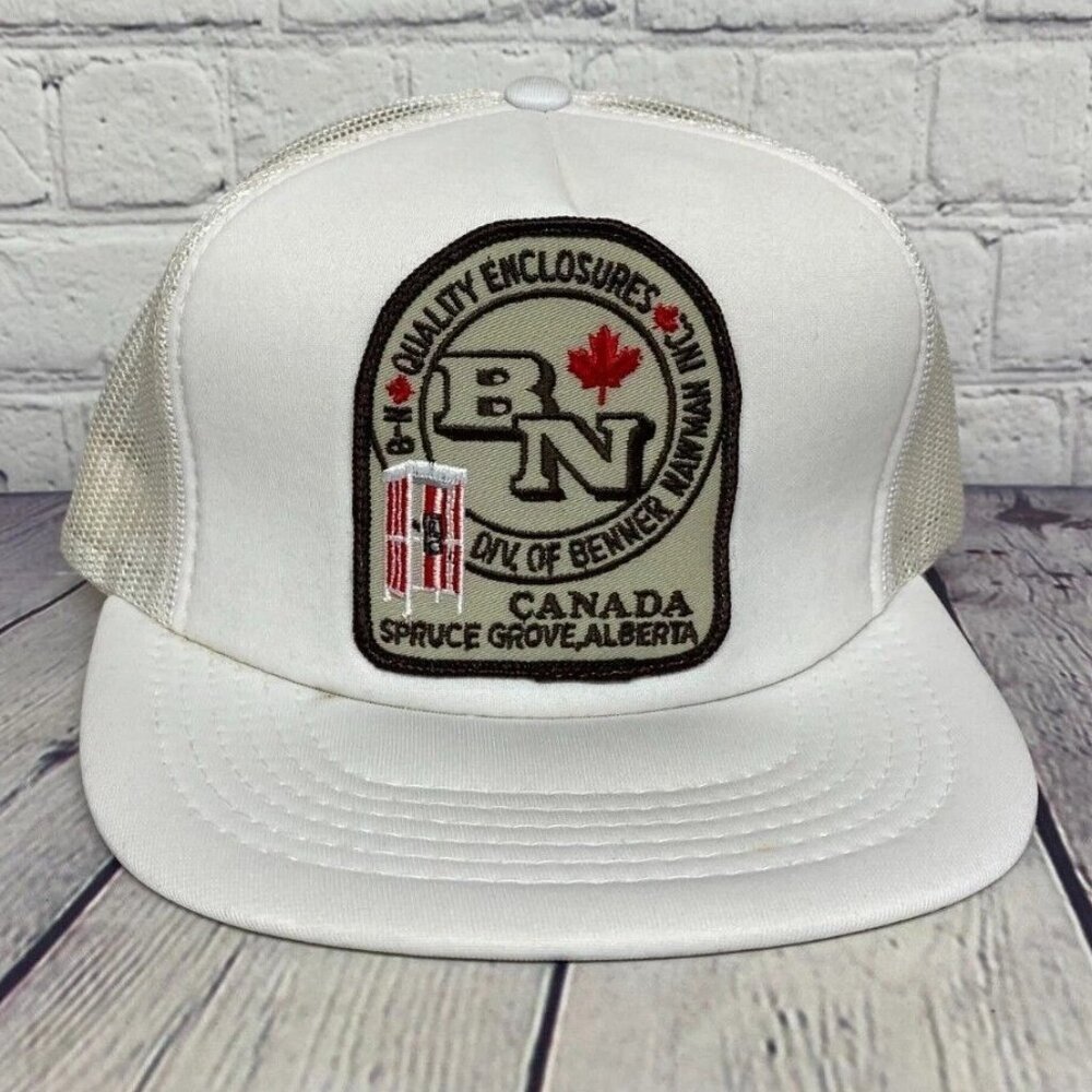 Vintage BN Div. of Benner NAWMAN Inc. Trucker Hat Mesh Cap Giant Sew On Patch